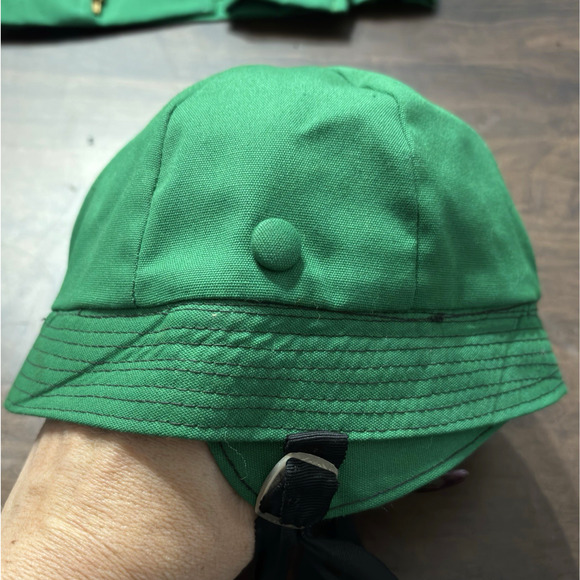 Vtg 60s Child Toddler Green Jacket Hat And Romper Outfit Set Boys By Oxford 3T? - Picture 6 of 16
